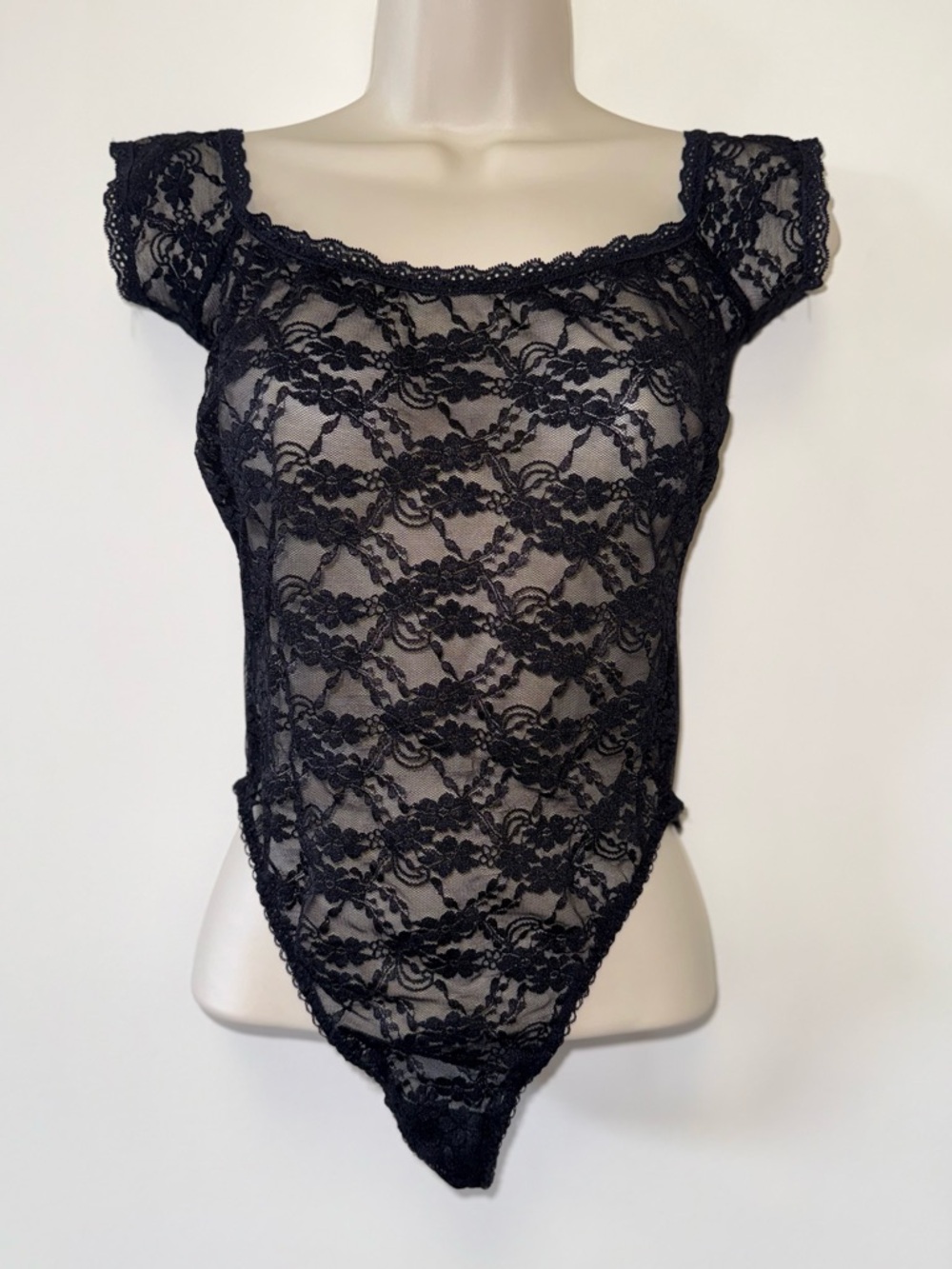 Victoria's Secret (Small) Black Lace Sheer Lingerie Bodysuit